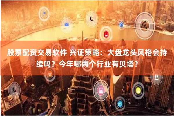 股票配资交易软件 兴证策略：大盘龙头风格会持续吗？今年哪两个行业有贝塔？
